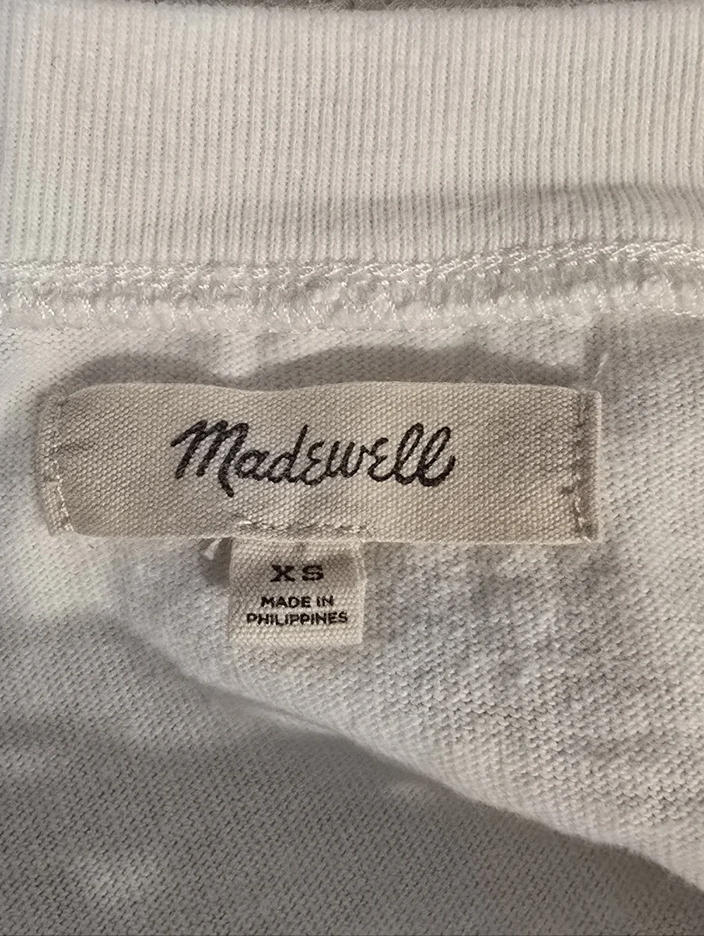 Madewell Cotton Boxy White Tee With Elastic Waist - Picture 4 of 4